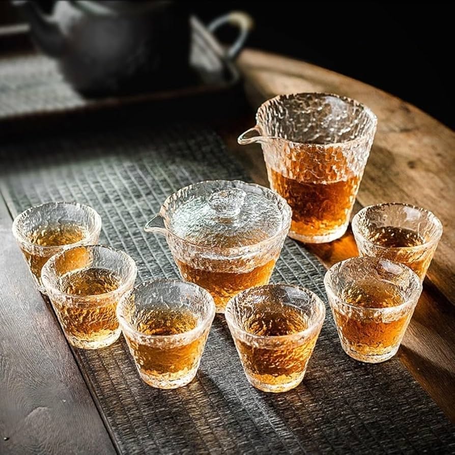 Amazon.co.jp: 氷割れ模様 ガラスセット 片口 徳利 冷酒器 高