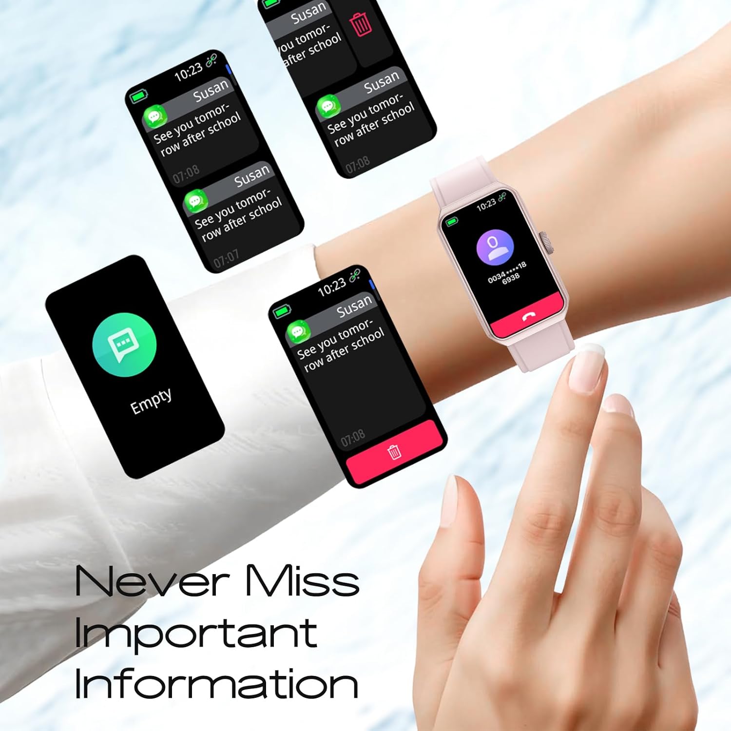 Nemheng Fitness Tracker for Women & Men - IP68 Waterproof, 100+ Sports Modes,24/7 Heart Rate & Sleep Monitor, Ultra-Long Battery Life, Android iOS Compatible, Includes Strap