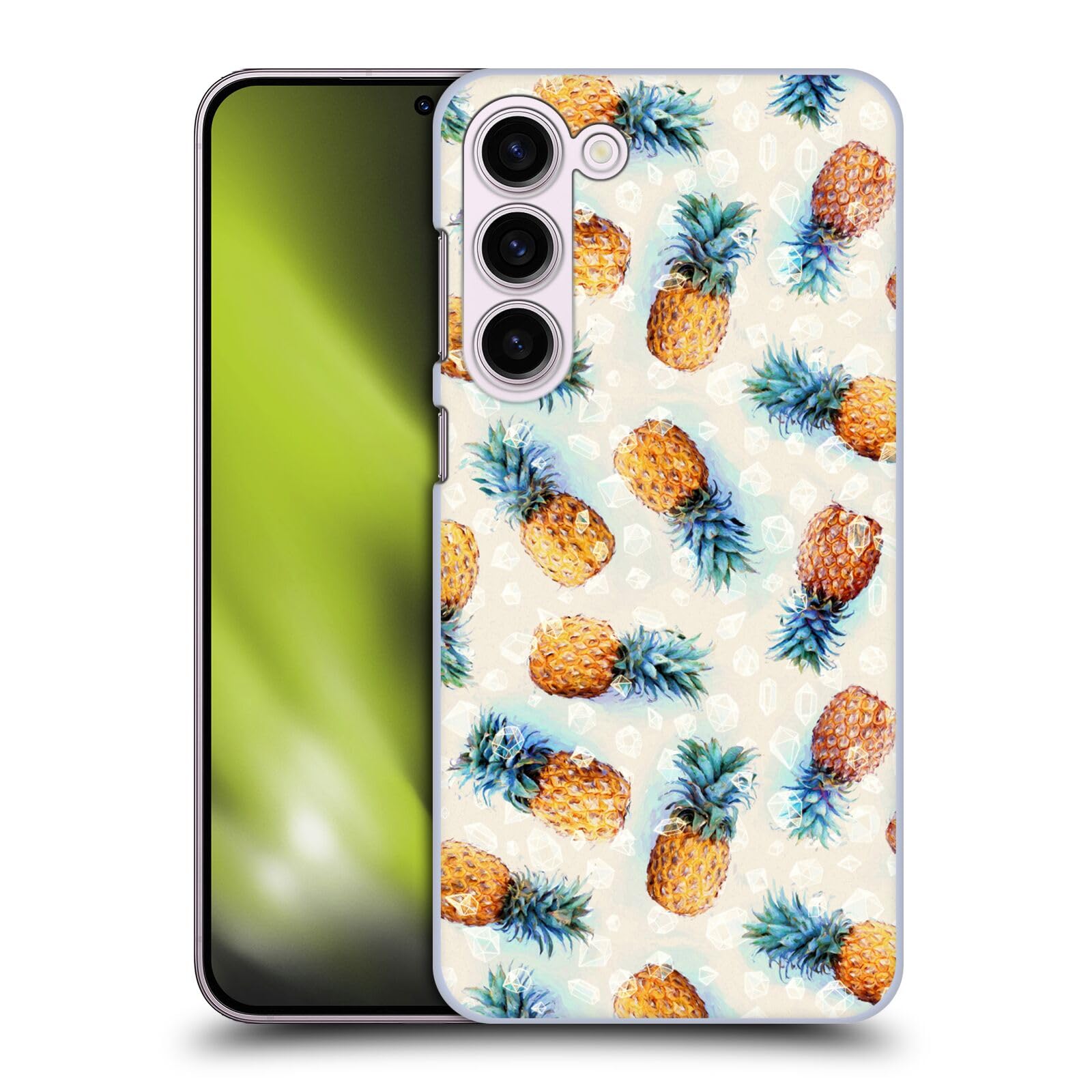 Head Case Designs Officially Licensed Micklyn Le Feuvre Pineapples and Crystals Patterns Hard Back Case Compatible with Samsung Galaxy S23+ 5G