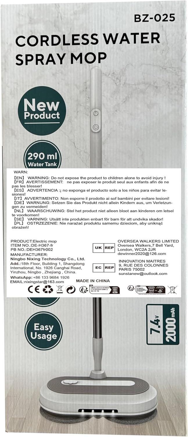 Image demonstrating the adjustable length of the mop handle, from 85cm to 115cm, for comfortable use and storage.