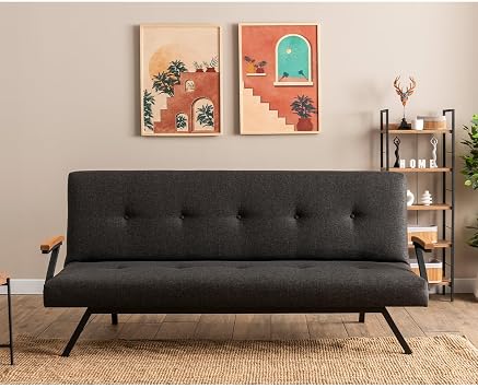 Pafu Zven Triple Bed Sofa - Linen Dark Grey