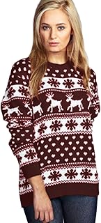 janisramone Womens Christmas Jumpers - Xmas Knitted Reindeer
