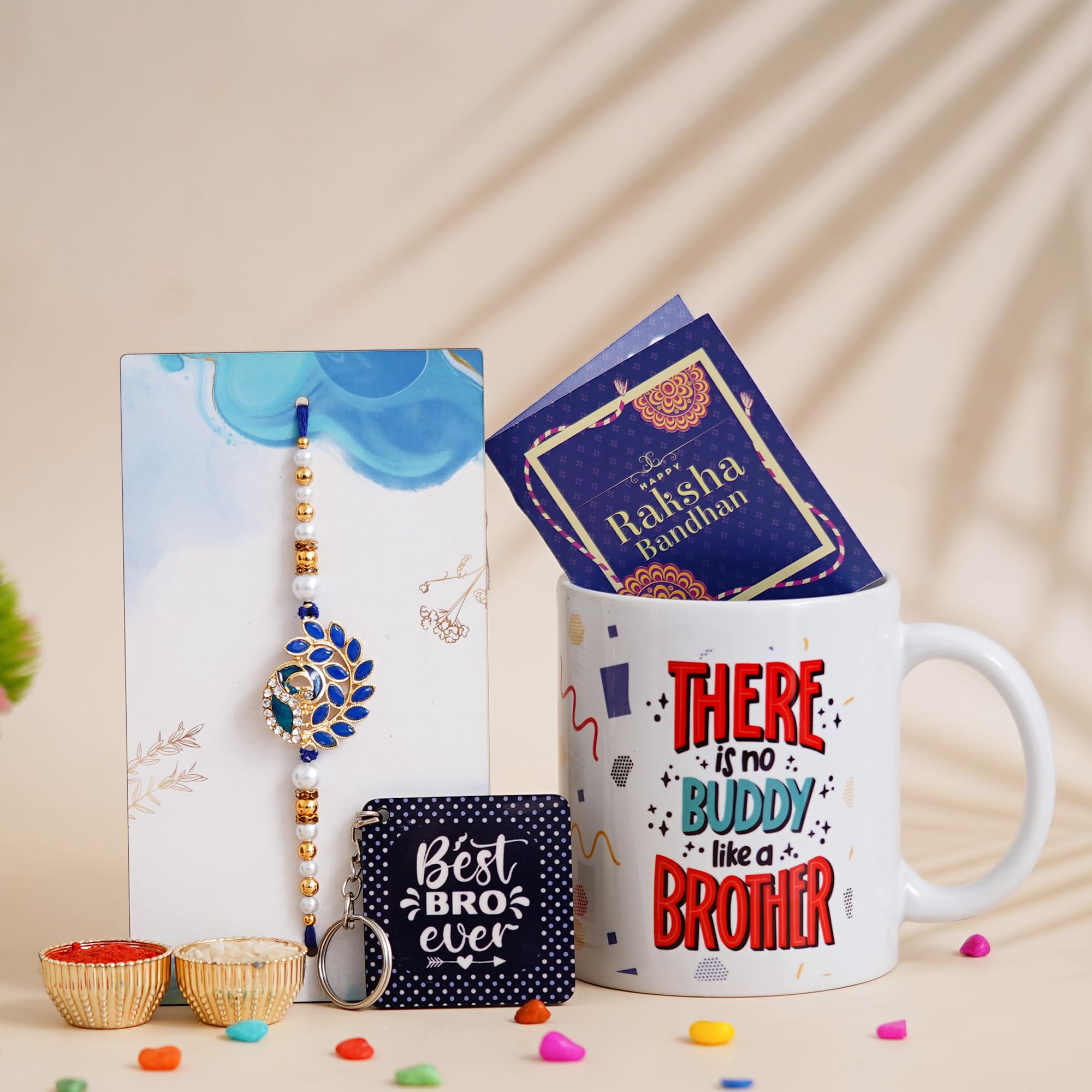 Dreamica Rakhi For Brother With Printed Ceramic Mug And Keychain Combo |Pack Of 5 (Greeting Card, Roli Chawal, Rakhi, Printed Mug, Keychain) | Best Rakhi Gift For Men. (Drm-2419), 330 Ml, White (B0D63YHCHN) Amazon Price History, Amazon Price Tracker
