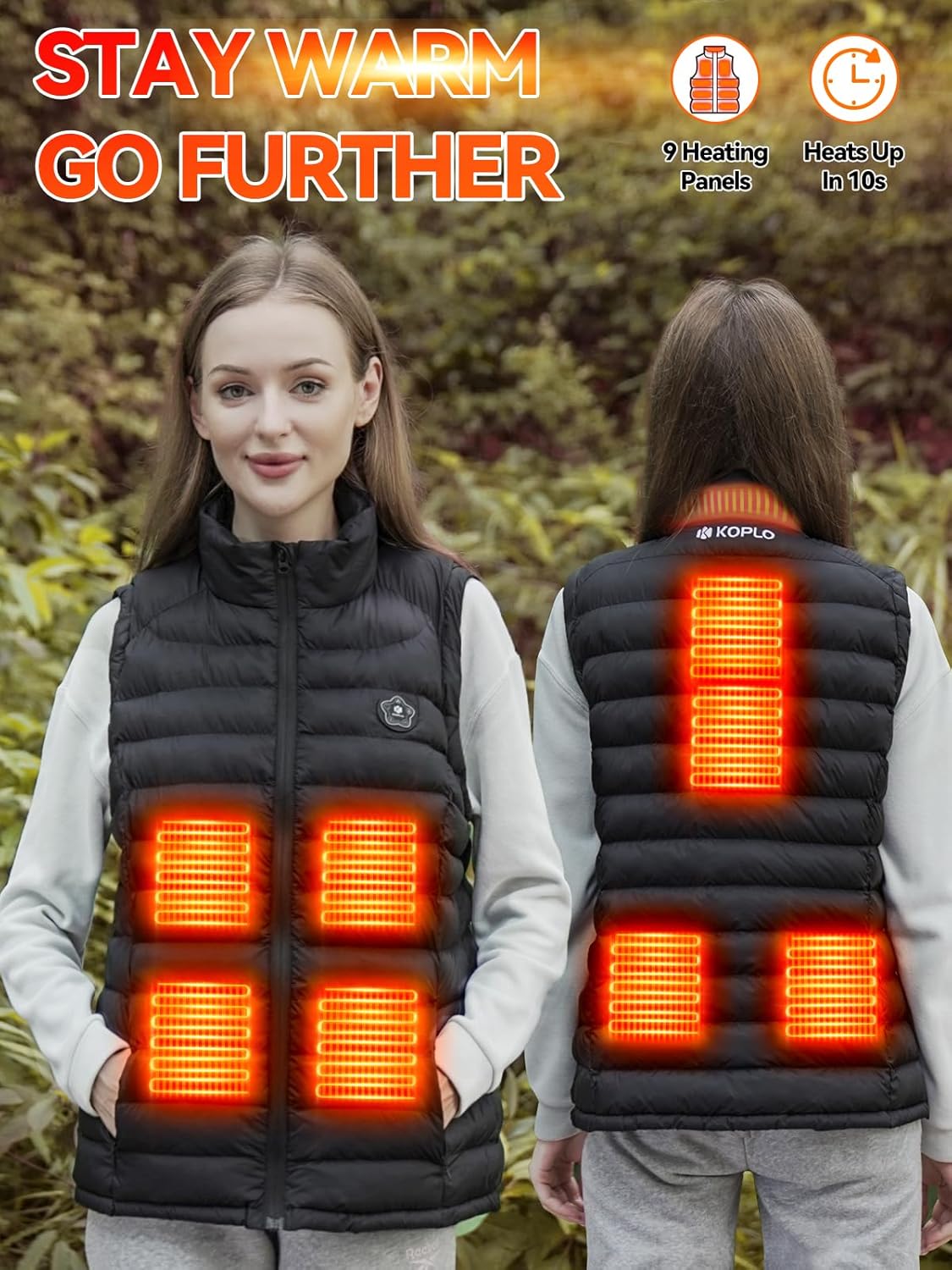 KOPLO Heated Vest for Men, 14400mAh Battery Pack with Lightweight Rechargeable Electric Heating Vest - Image 2