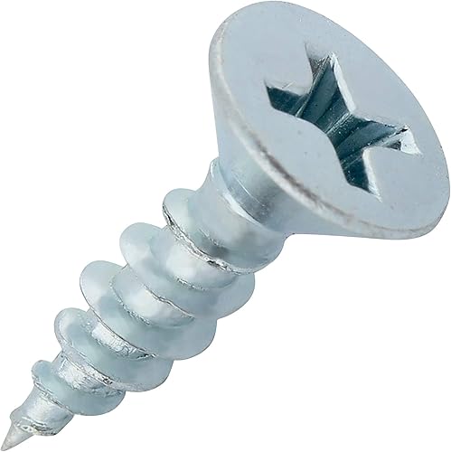 Rok Hardware Paquete de 100 tornillos para madera de cabeza plana Phillips de rosca gruesa #6 x 12" MDF de zinc disponible en Yaxa Peru