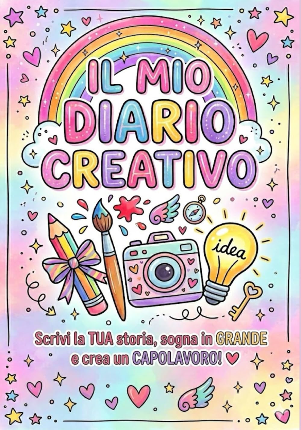 IL MIO DIARIO CREATIVO: Scrivi la tua storia, sogna in GRANDE e crea un CAPOLAVORO!: Un viaggio magico nel tuo mondo unico di colori, sogni e idee.