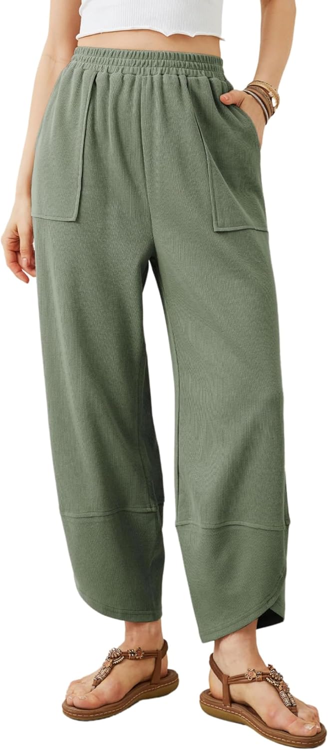 Womens Baggy Wide Leg Palazzo Pants with Pockets