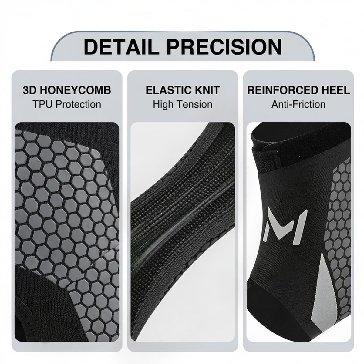 2-Pack Ankle Brace for Men & Women, Adjustable Figure-8 Stabilizer with Straps for Basketball, Volleyball & Running, Compression Sleeve for Sprained Ankle, Plantar Fasciitis & Tendonitis Relief - 4