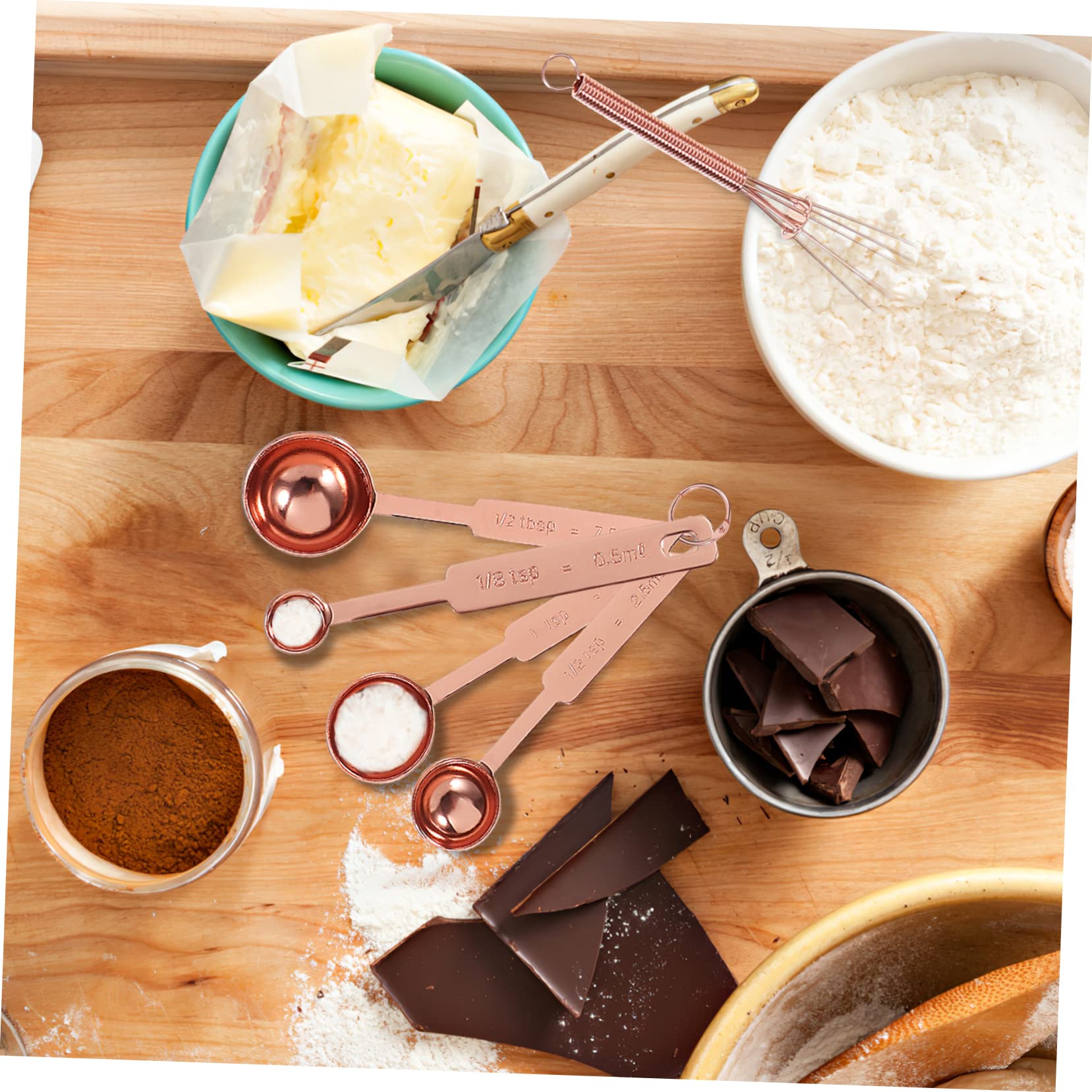 IMIKEYA Misurini e Misuratori Da Cucina Inossidabile Con Frusta Rotante Tazze e Cucchiai Per Dolci Facile Da Pulire Accessori Per Cottura e Preparazioni Alimentari
