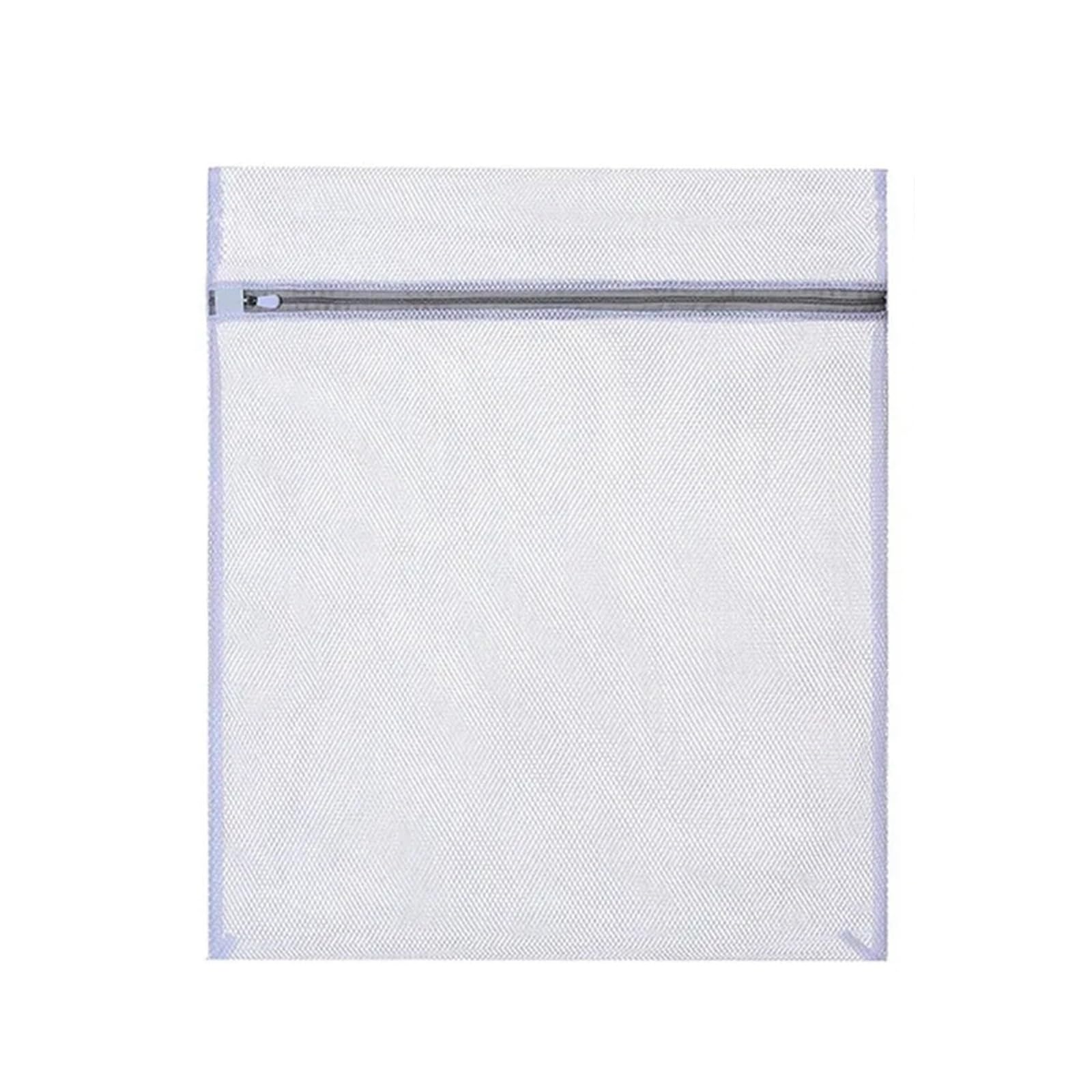White Large Washing Laundry Bag Mesh Organizer Net Dirty Bra Socks Underwear Shoe Storag Wash Machine Cover Clothes(Coarse net 50x60cm)