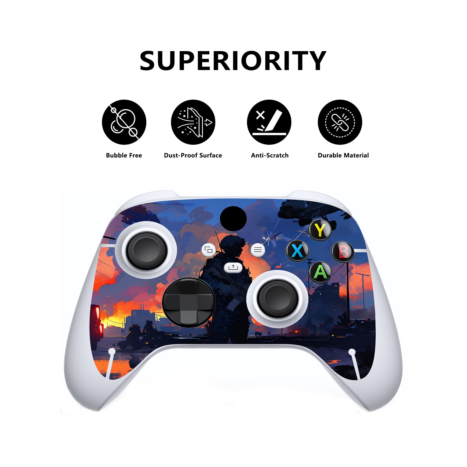 PlayVital Autocollant Protection pour Xbox Series S Sticker Manette Skin pour Xbox Series S Accessoires Console-Décision Héroïque