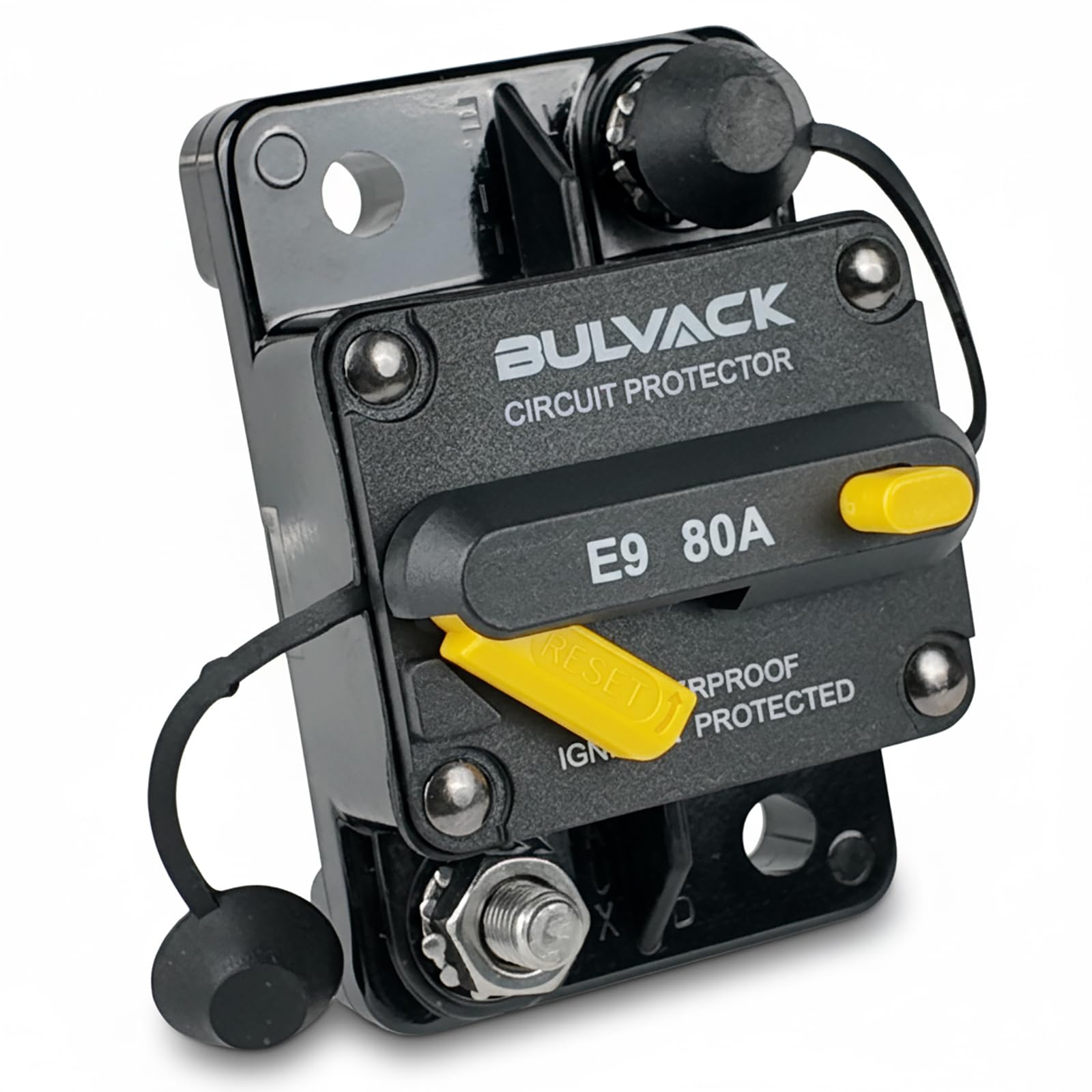 E9 3/8" Studs 300 Amp Circuit Breaker with Manual Reset for Automotive Boat ATV Vehicles Stereo Car Audio | 12V - 48V DC | Waterproof IP67 Switchable Hi-Amp 300A - Extended Surface Mount — Amazon image 17