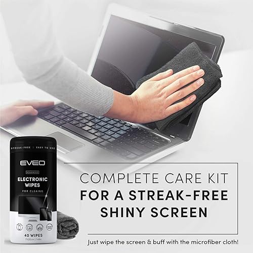 Vista 4 de Toallitas electrónicas de limpieza de pantalla sin rayas [2 paquetes de 40] toallitas limpiadoras de pantalla de computadora, toallitas limpiadoras