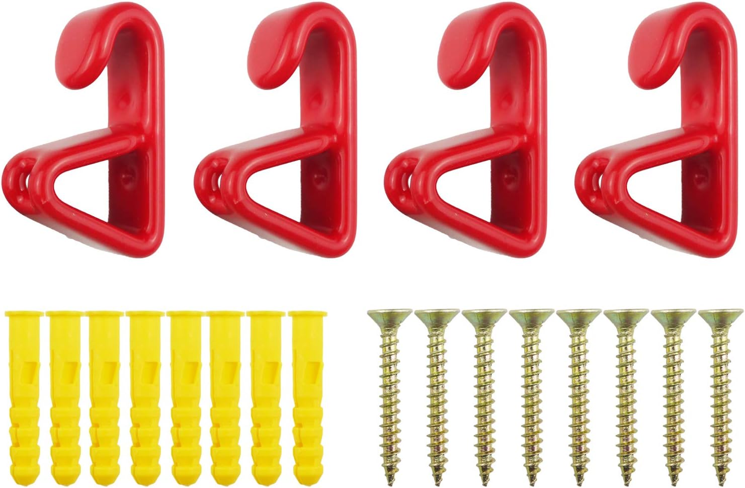 WHEEL CONNECT Wheel Display Hooks, for Hanging Rims on The Wall. Made of Solid Steel with Soft Plastic Coated. Accessories Included. Standard Size. Pack of 4.