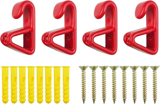 WHEEL CONNECT Wheel Display Hooks, for Hanging Rims on The Wall. Made of Solid Steel with Soft Plastic Coated. Accessories Included. Standard Size. Pack of 4.