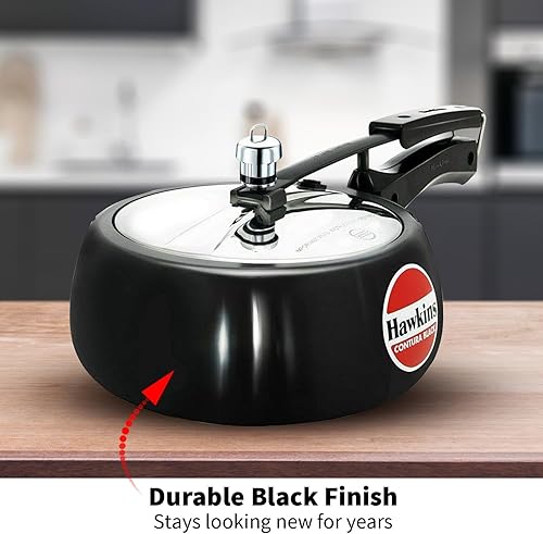 Miniatura 6 de Hawkins Olla a presión Contura negra de 3,5 litros, cocina de tapa interior anodizada dura, cocina Handi, negro (CB35)