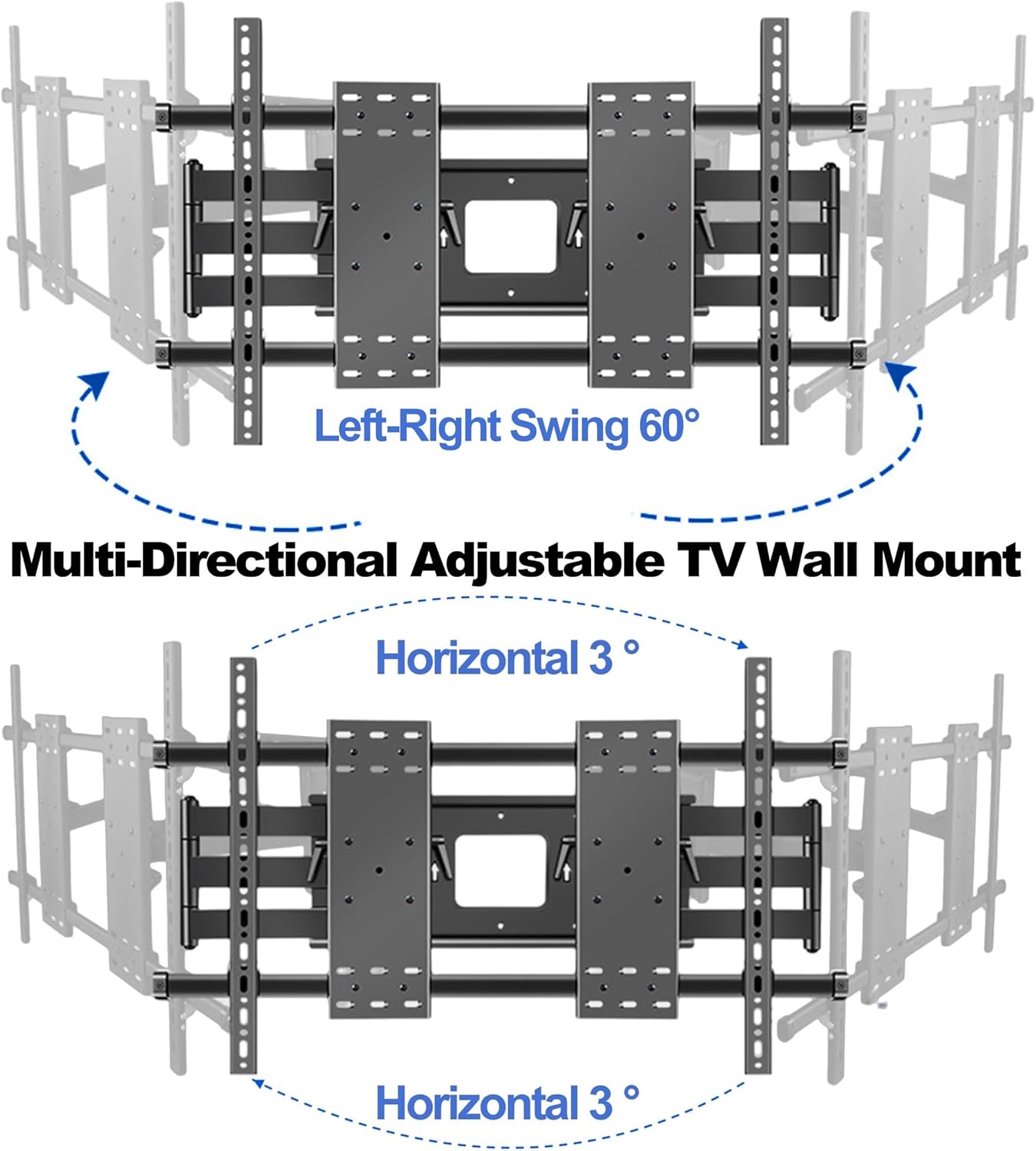 70-120 inch TV Wall Mount, 75 86 90 98 100 110 inch Full Motion TV Wall Mount, Fully Adjustable Heavy Duty TV Stand Bracket for Large Screen LED TV, Max. VESA 1000x600mm, Load 287LBS