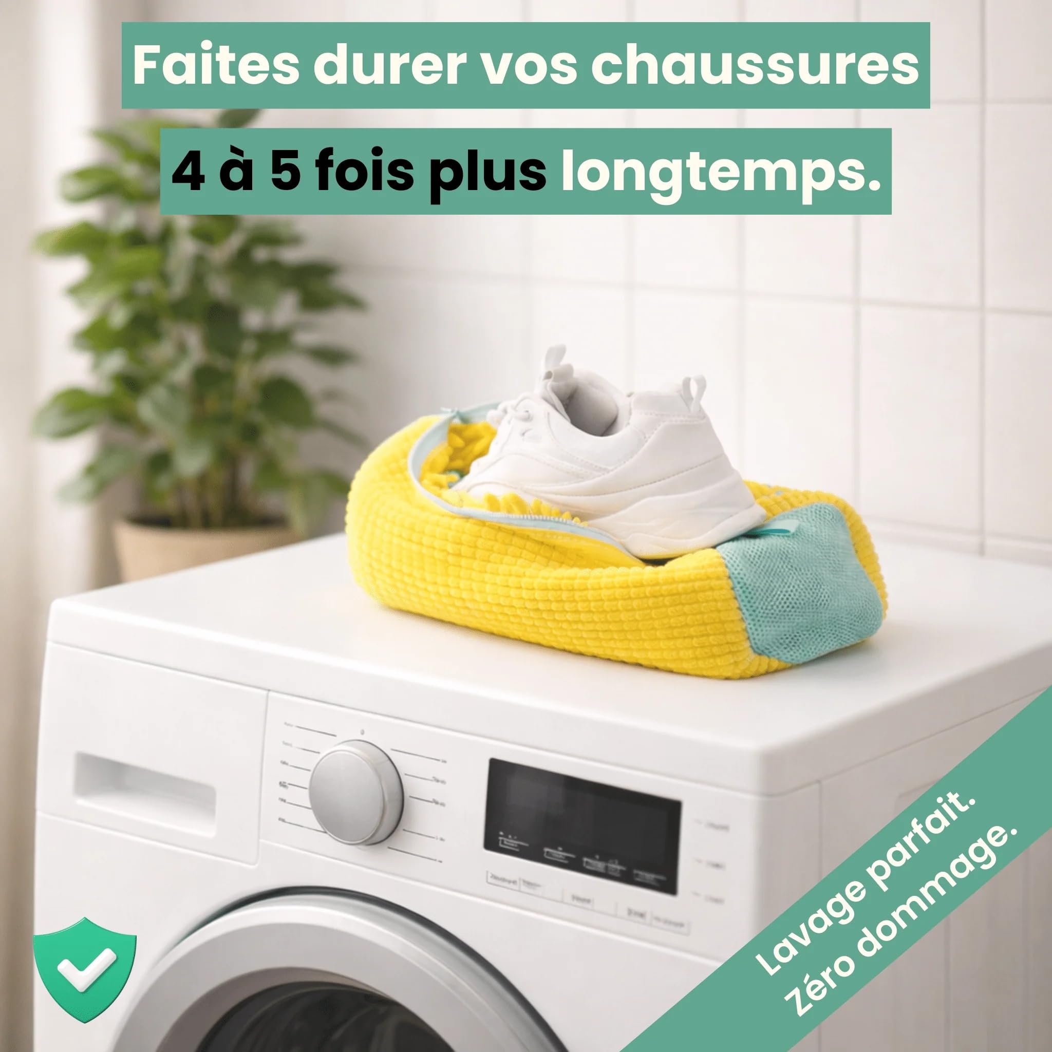 Bagit - Sac de lavage pour chaussures - Lot de 2–jaune – Protection machine
