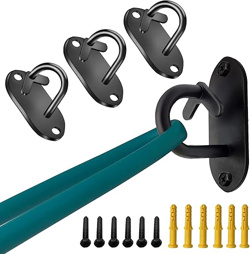 Miniatura 1 de TUOSHUNGE Anclajes de pared de banda de resistencia, ganchos de montaje en pared para entrenamiento, estación de ejercicio de gancho montado en el