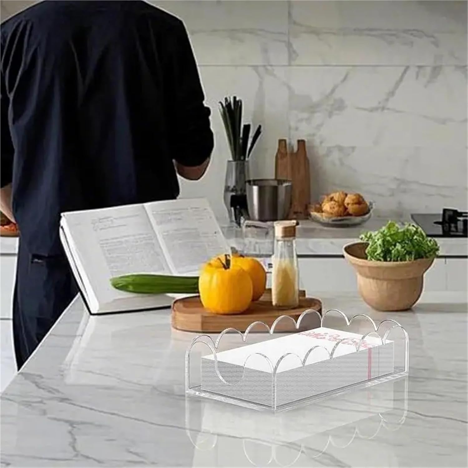 Acrylic Napkin Holder 3pc Clear Napkin Holder Kitchen Towel Tray