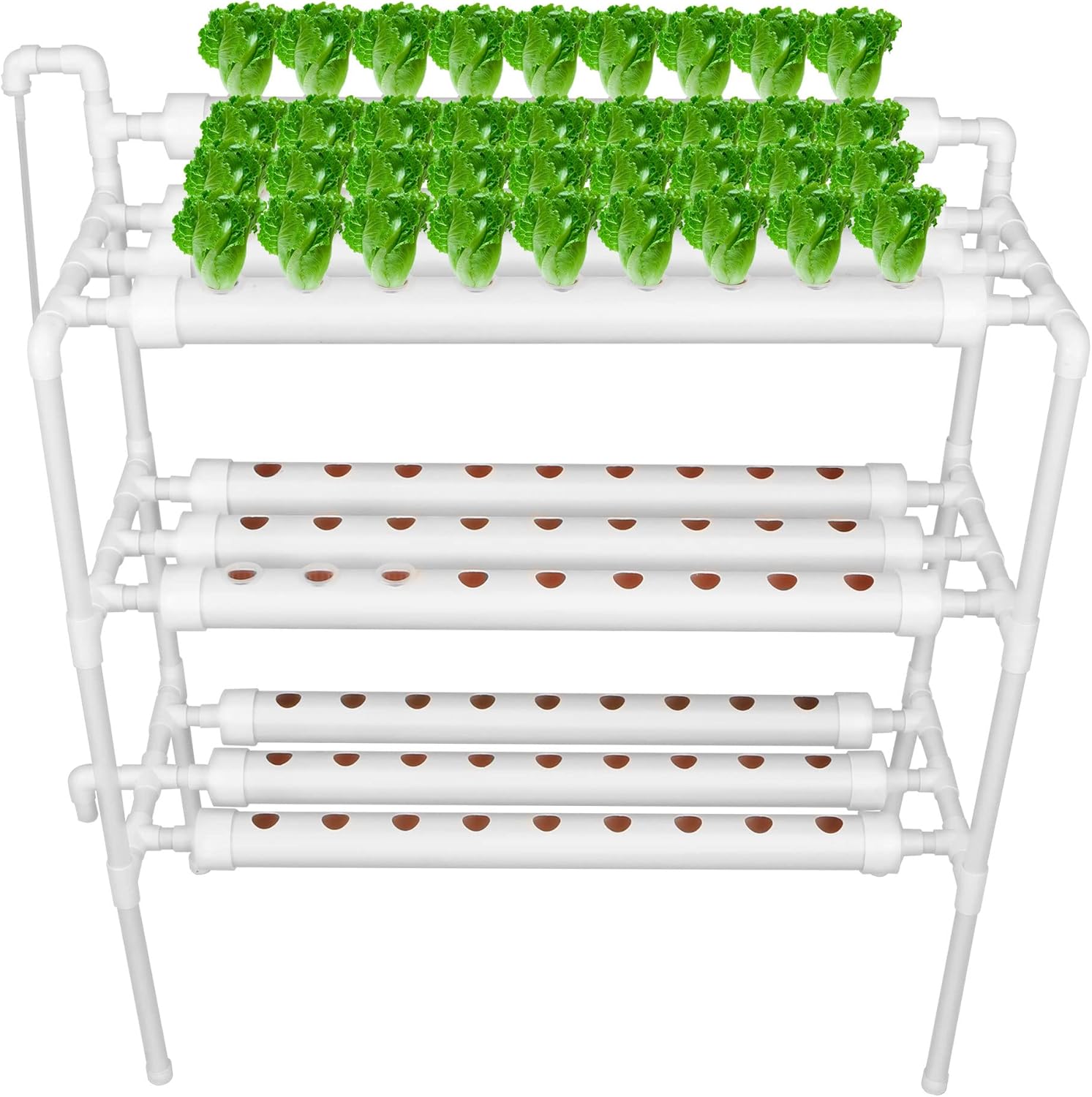 Kit de cultivo hidropónico 3 capas 90 hoyos sitios de plantas, equipo de plantación hidropónica, sistema de cultivo hidropónico, kit de cultivo de herramientas vegetales incluye tubo de agua, tempori