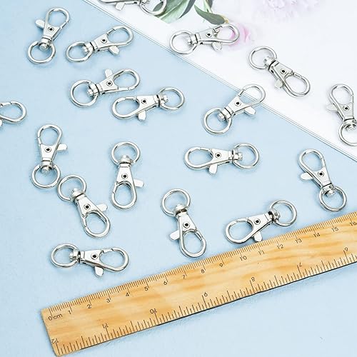 Miniatura 5 de cnomg - 50 cierres giratorios para cordón, gancho giratorio de metal, gancho a presión, cierre de langosta de 1.496 pulgadas (plateado)