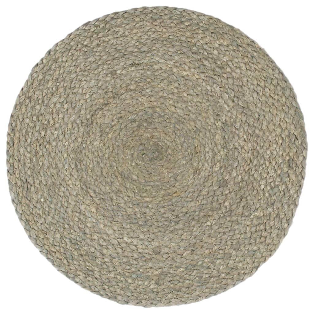 vidaXL 6X Napperons Set de Table Napperons de Restaurant Napperons de Maison Napperons de Table de Salle à Manger Gris Plain 38 cm Rond Jute