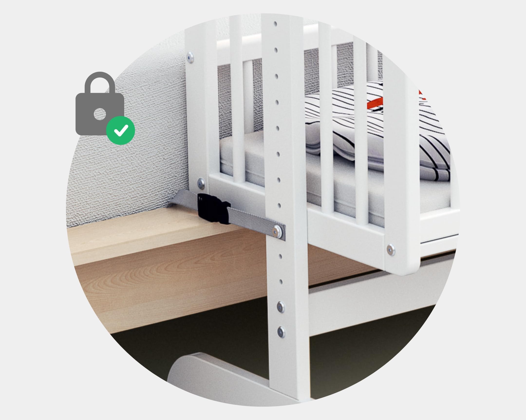 AT4 - Culla co-sleeping evolutiva ESSENTIEL legno - Bianco - 40 x 80-88 x 52 x 90 cm
