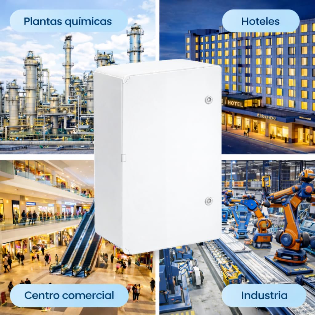 Armario Eléctrico Estanco 600x400x200 IP65 IK08 ABS con Puerta Opaca Gris y Placa de Montaje Galvanizada Incluida