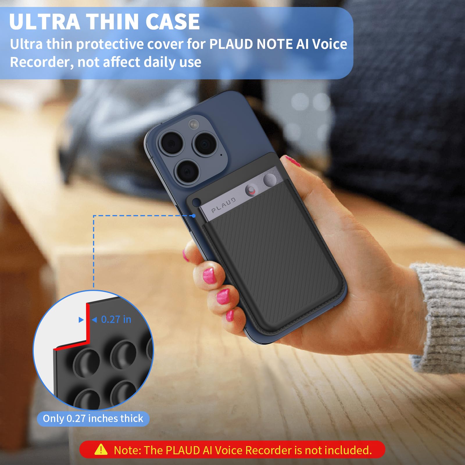 Étui Pour Enregistreur Vocal PLAUD Note AI, Couverture