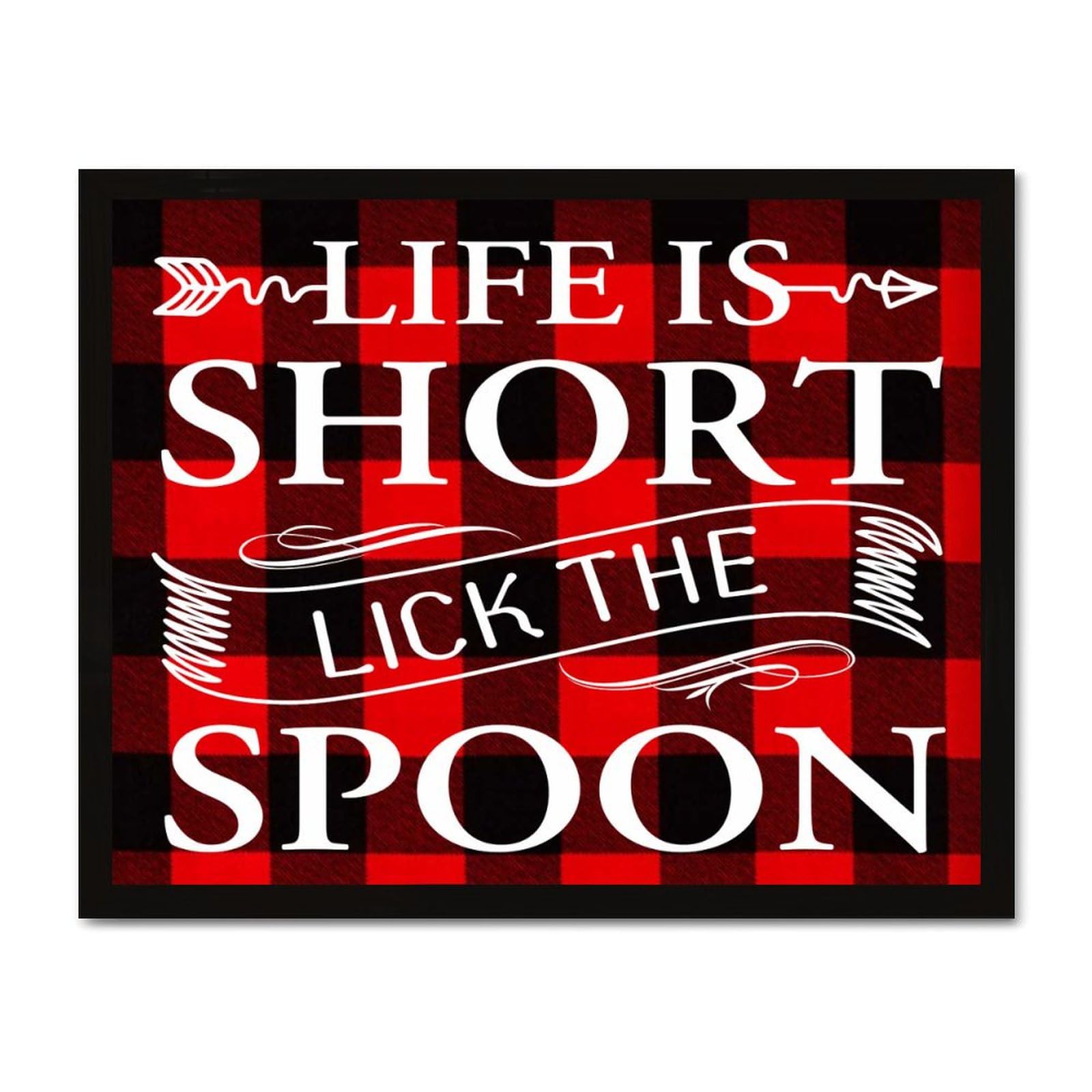 Décoration murale Life Is Short Lick The Spoon pour une cuisine joyeuse et familiale