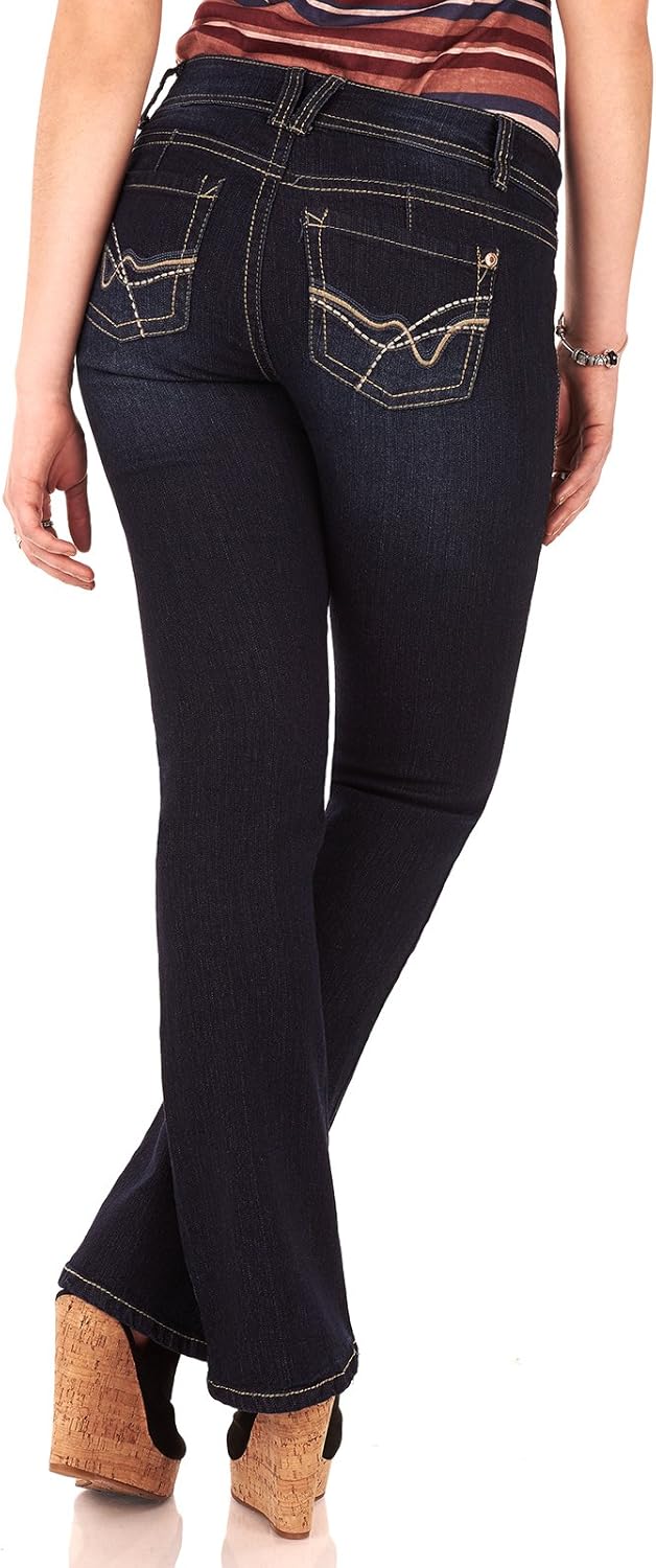 WallFlower Luscious Curvy Bootcut Jeans for Women, Mid-Rise Insta Stretch Denim, Size-Inclusive Juniors Jeans, Sizes 0 to 24