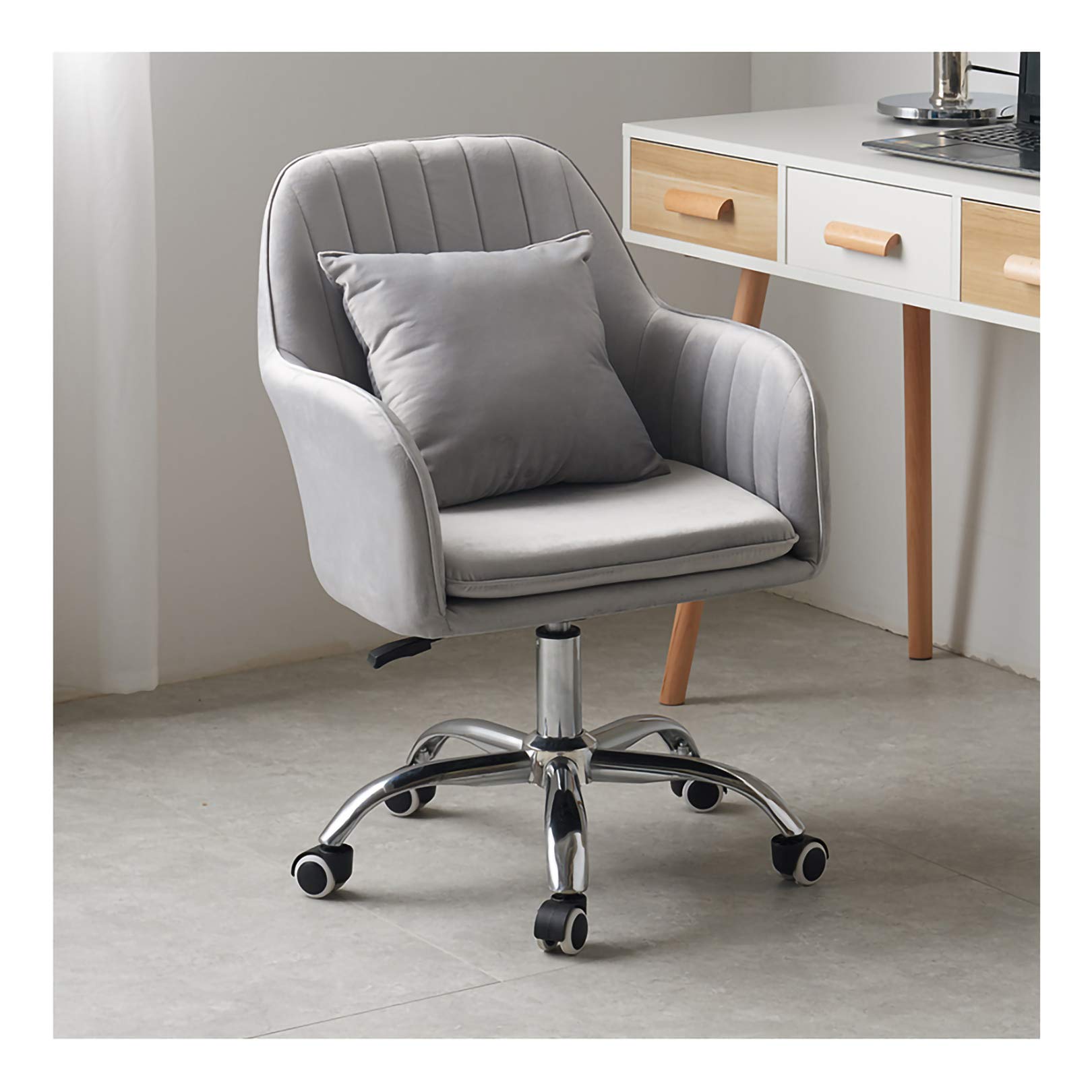 Chaise de bureau pivotante à dossier haut avec coussin épais en maille