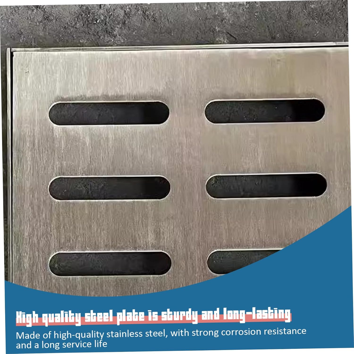 Drainage Grate 8x8 Inch Heavy Duty Stainless Steel Drain Grate with Even Hollow-Out Multi-Purpose Drain Cover for Kitchen, Bathroom, Outdoor, Metal
