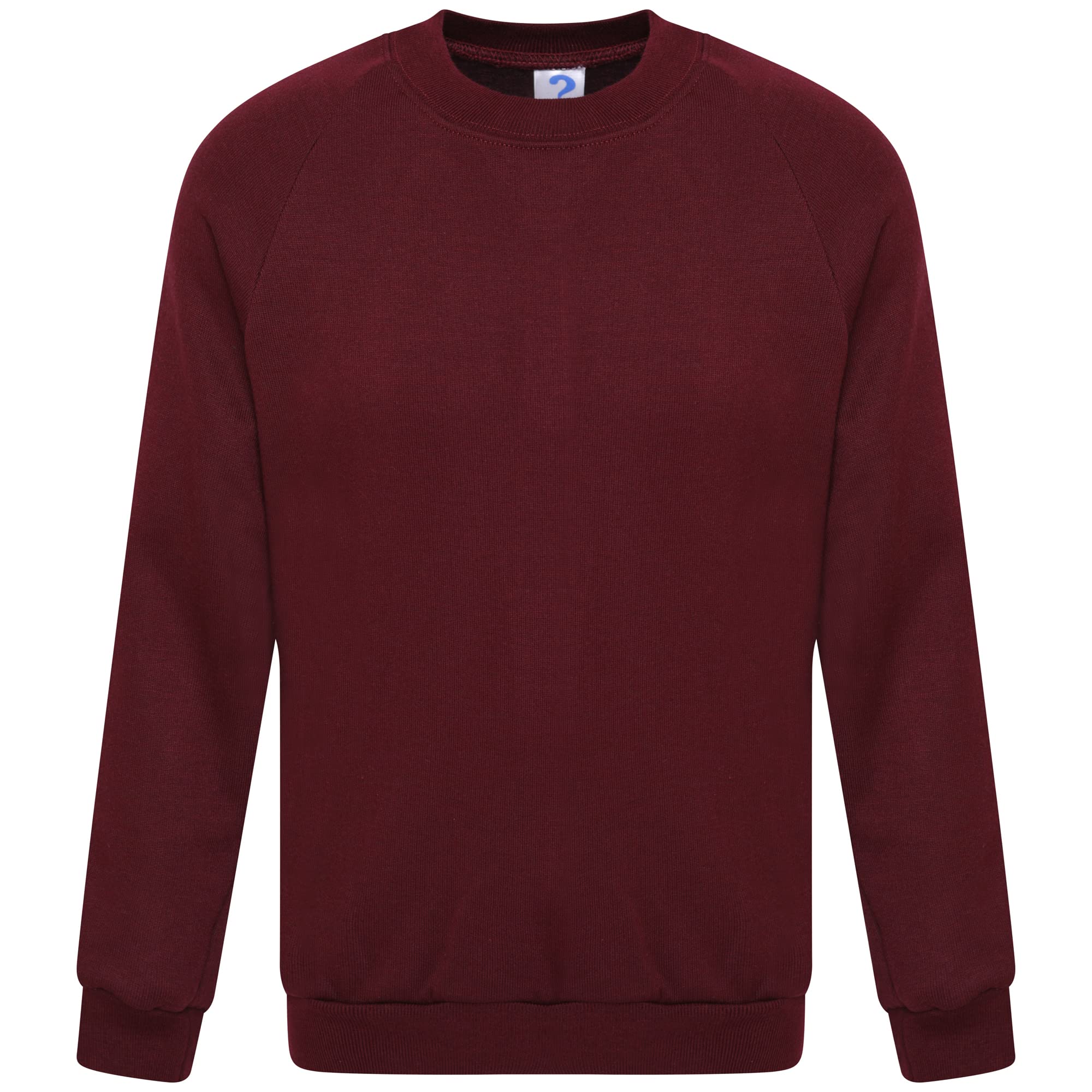 Strike Fashion Unisex niños niñas niños manga larga deporte uniforme escolar liso vino forro polar pull over slip on jersey 13-14 años, Vino, 13-14 Años