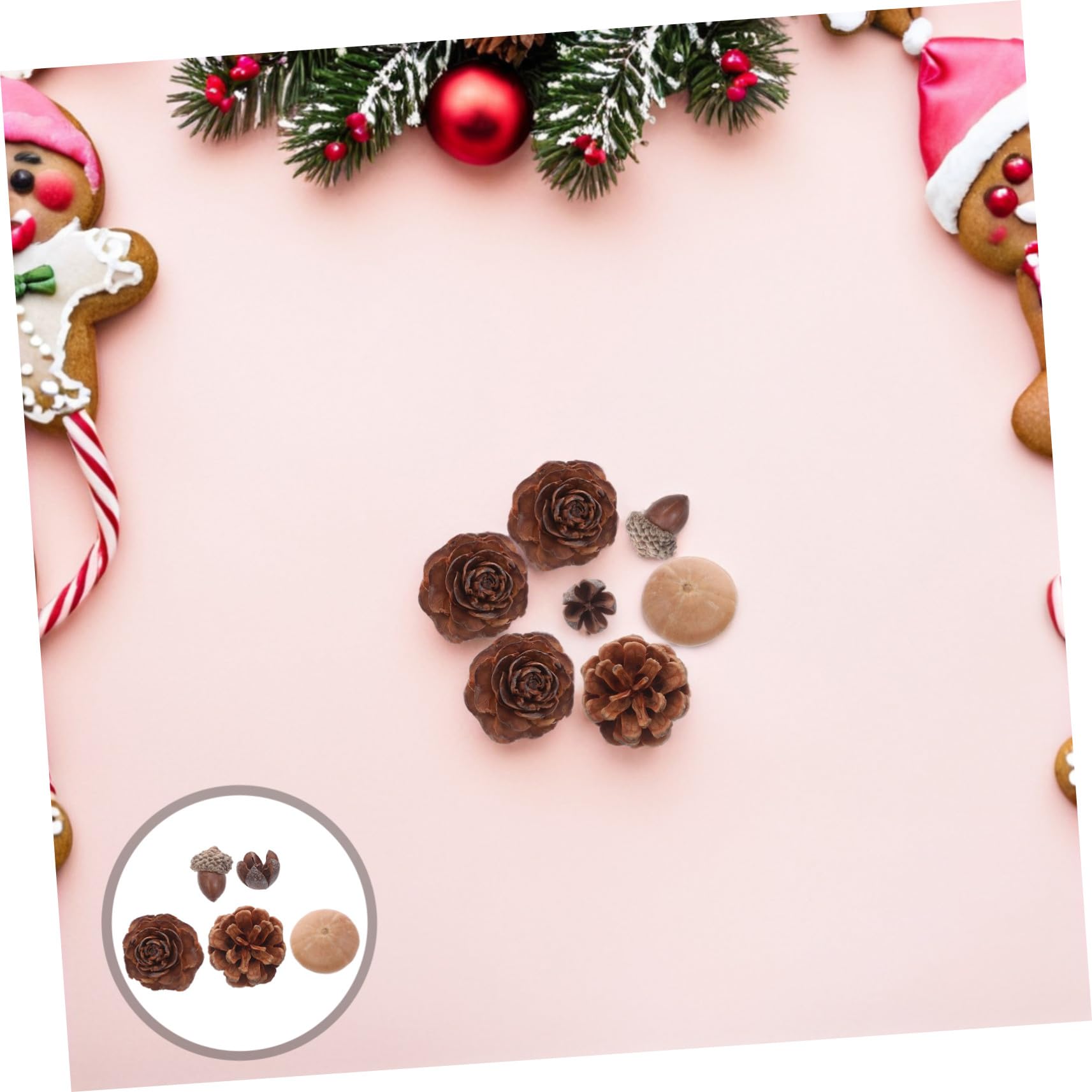 Gatuida Piñas Decorativas Naturales Tallo Mini Piñas para Manualidades para Decoración de Otoño Adornos Navideños para Rellenar Jarrones Centro de Mesa para Eventos de Temporada