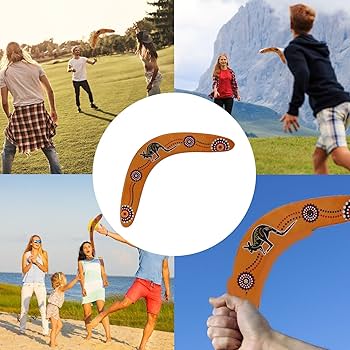 Wooden Throwback V Shaped Boomerang Disc Throw Catch Outdoor Game Funny Boy Game