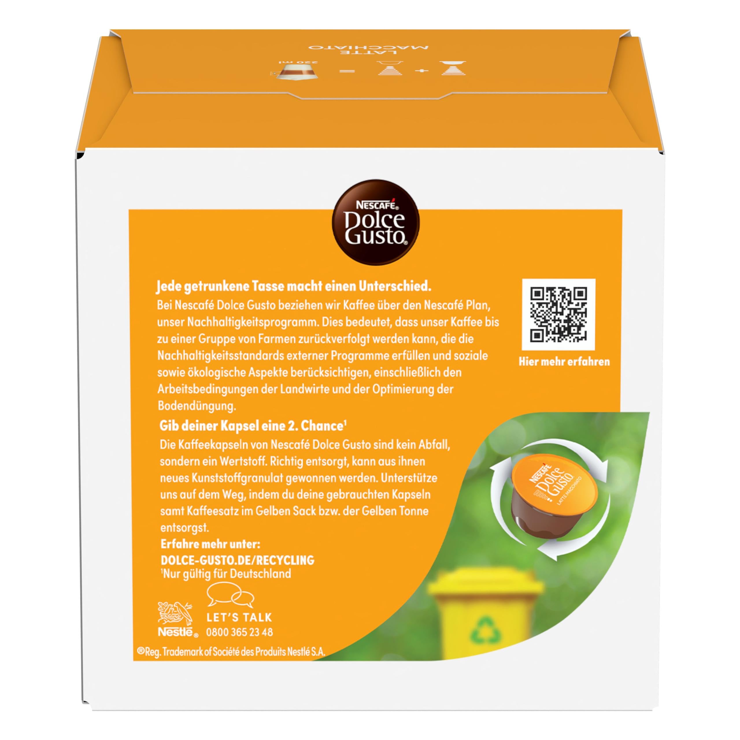 NESCAFÉ DOLCE GUSTO Latte Macchiato Kaffeekapseln (6 x 16 Kapseln)