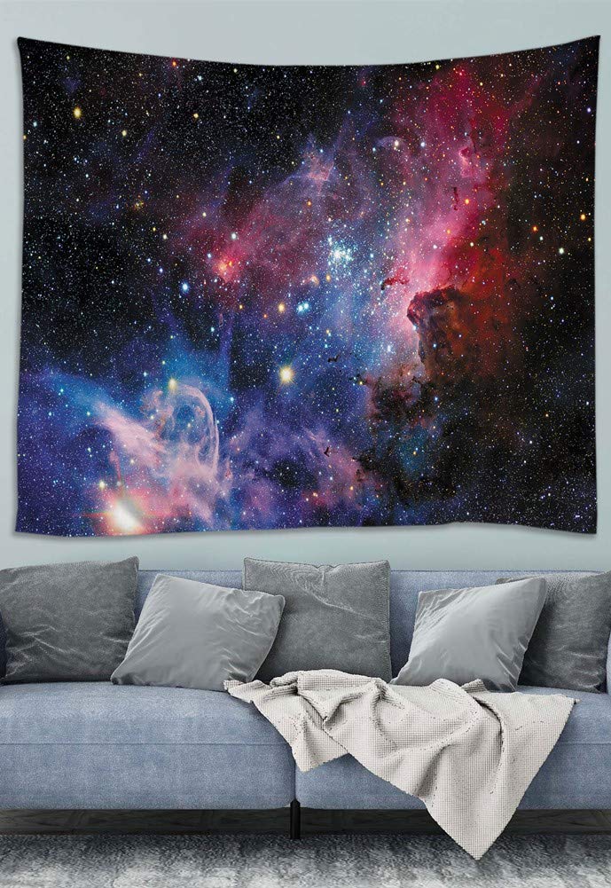 Awesocrafts White Tapestry Wall Hanging Trippy Hippie Mandala, Tapestries For Bedroom College Dorm Living Room Wall Decor Art (Space, 59X79 Inch)