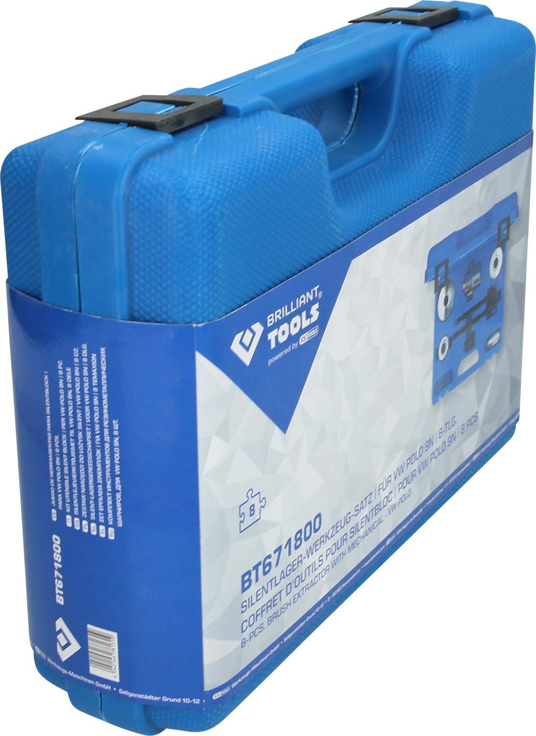 BRILLIANT TOOLS BT671800 Kit utensile silent block, per VW Polo 9N, 8 pz [Powered by KS TOOLS]