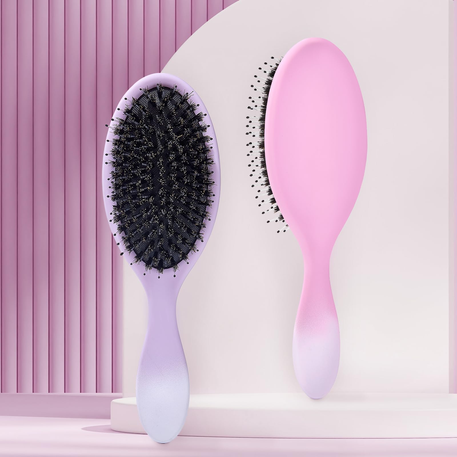 Wildschweinborsten, Haarbürste für Damen und Herren, entwirrende Haarbürste für Glättung, Massage, fügen Sie Glanz hinzu, Nylon und Wildschweinborsten, Entwirrbürste für gesundes Haar, 1