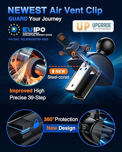 Miniatura 5 de VANMASS - Soporte universal para teléfono de automóvil súper ventosa Soporte para teléfono de salpicadero manos libres ventilación de aire soporte