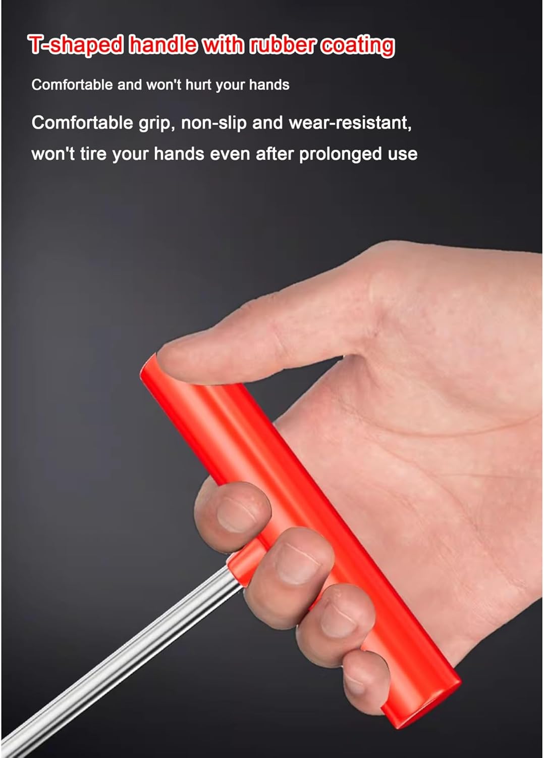 排水管カバーリフティングキーステンレス鋼 T 字型マンホールカバーフック頑丈で耐摩耗性(B-8MM,98CM)