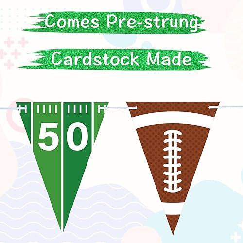 Miniatura 3 de 2 guirnaldas de fútbol americano, decoraciones de fiesta de fútbol, banderines de papel de fútbol americano, suministros de fiesta de cumpleaños,