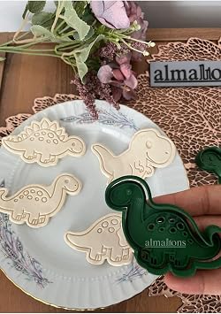 Dinazorlar Kurabiye Kalıbı Seti - Hamur Şekillendirici - Şeker Hamuru Kalıp- 4 Adet