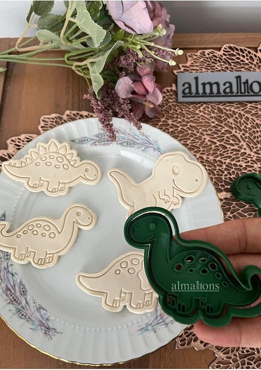 Dinazorlar Kurabiye Kalıbı Seti - Hamur Şekillendirici - Şeker Hamuru Kalıp- 4 Adet