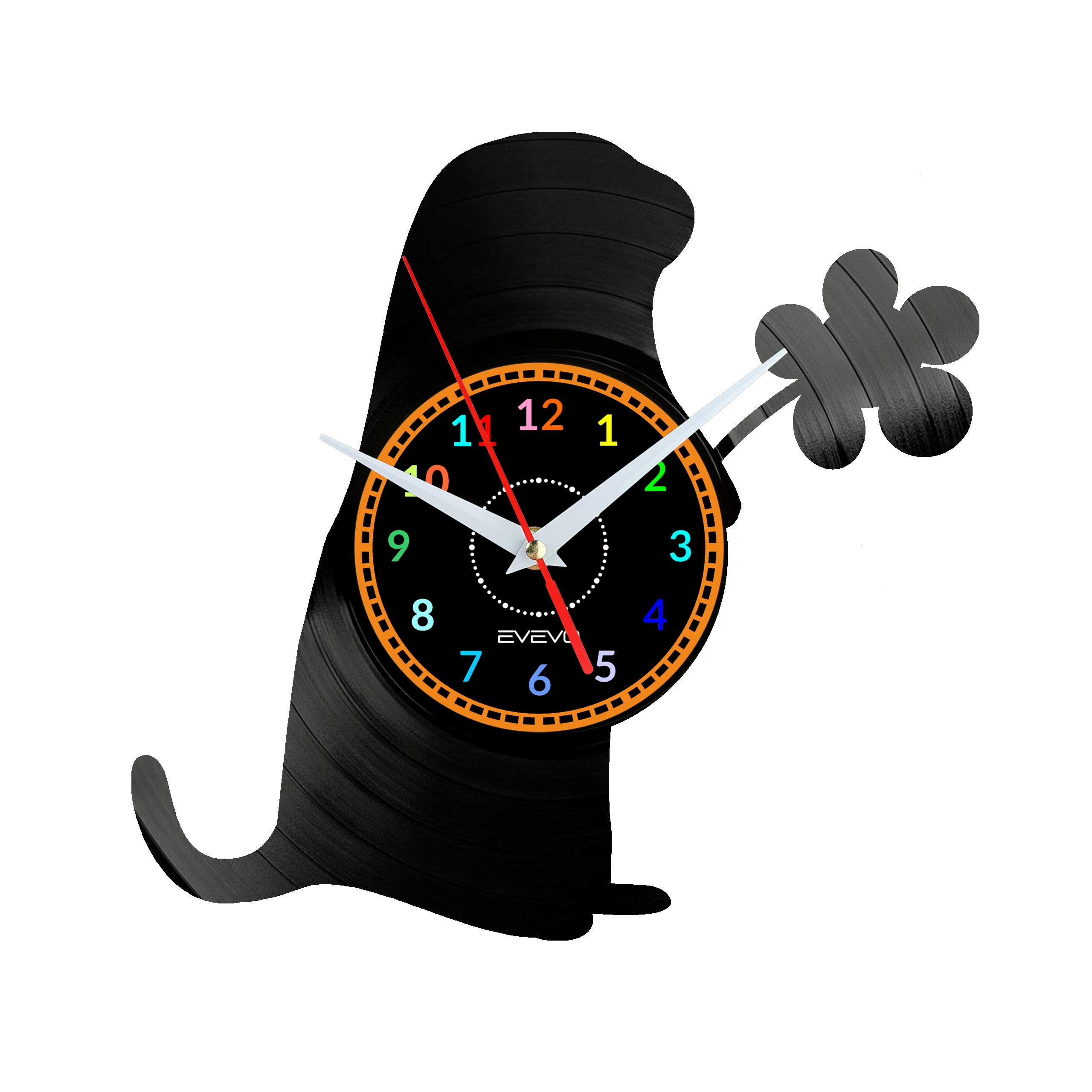 Horloge marmotte marguerite vinyle idee cadeau original nature W1615