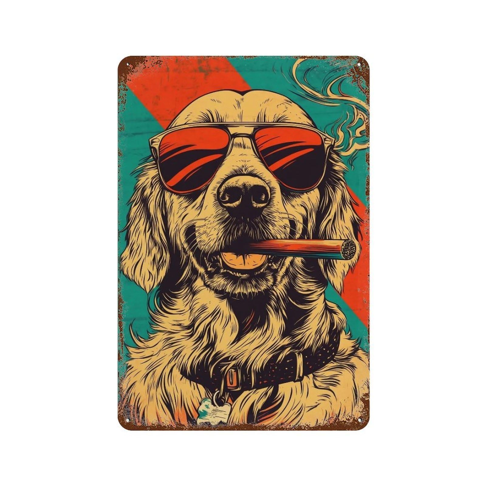 HDURYEYRYY Cool Retro Pup 02 Wall Retro Iron Vintage Art Metal Tin Sign Poster Modern Home Cofffee Club Art Bar Shop Decor 30x20cm