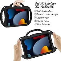 Vista 2 de LTROP Funda para Niños para iPad de 9ª/8ª/7ª generación (10.2 pulgadas, 2021/2020/2019), Funda Protectora para iPad 10.2" con Correa para el Hombro