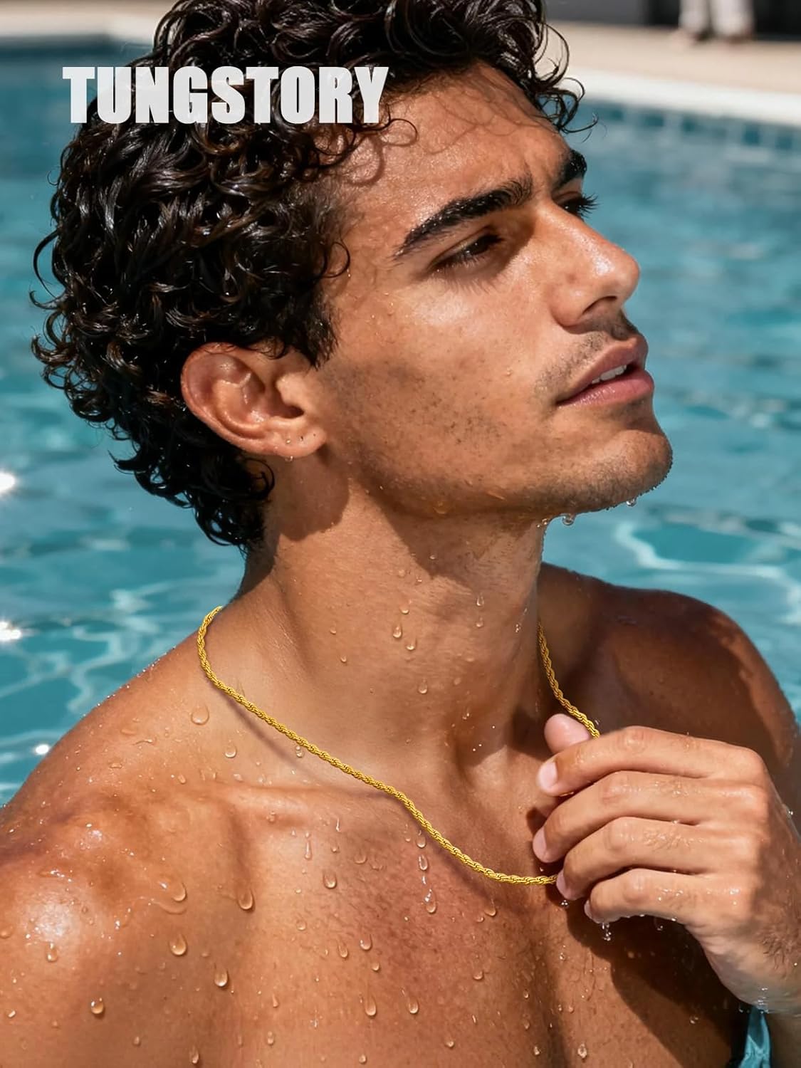 TUNGSTORY 18K Gold Filled Rope Chain for Men - 20 Inch Chain Necklace with Easy-On Bayonet Clasp, Necklace Box Included- Non-Tarnish Hypoallergenic, Hip Hop Style, 4mm - Gift for Men - Image 2